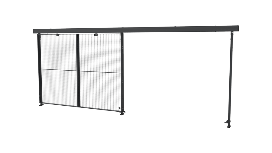 Porte coulissante double à recouvrement