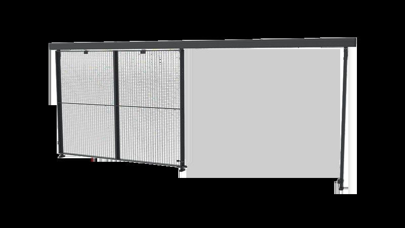 Porte coulissante double à recouvrement