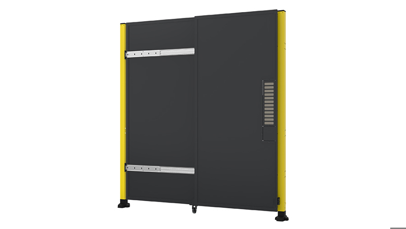 Porte battante et coulissante avec fermeture centrale