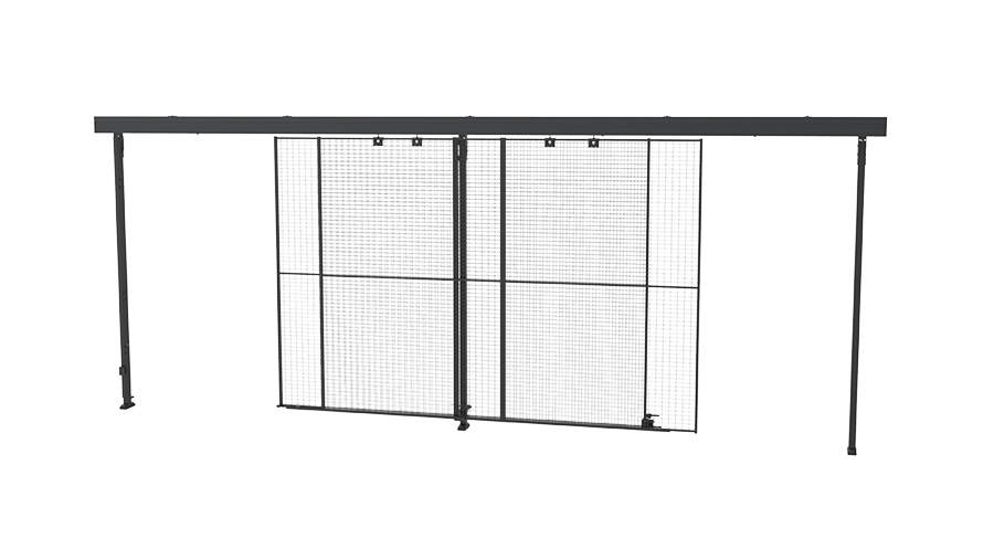 Porte coulissante double à recouvrement