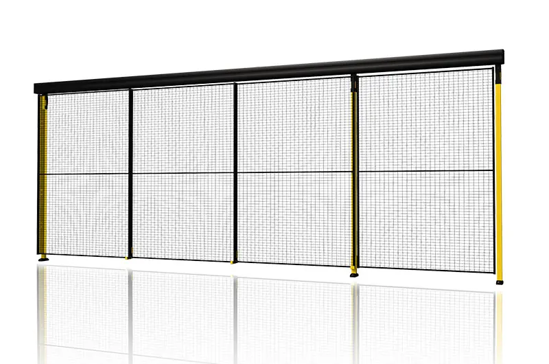 Portes coulissantes télescopiques à deux et trois vantaux avec rail)