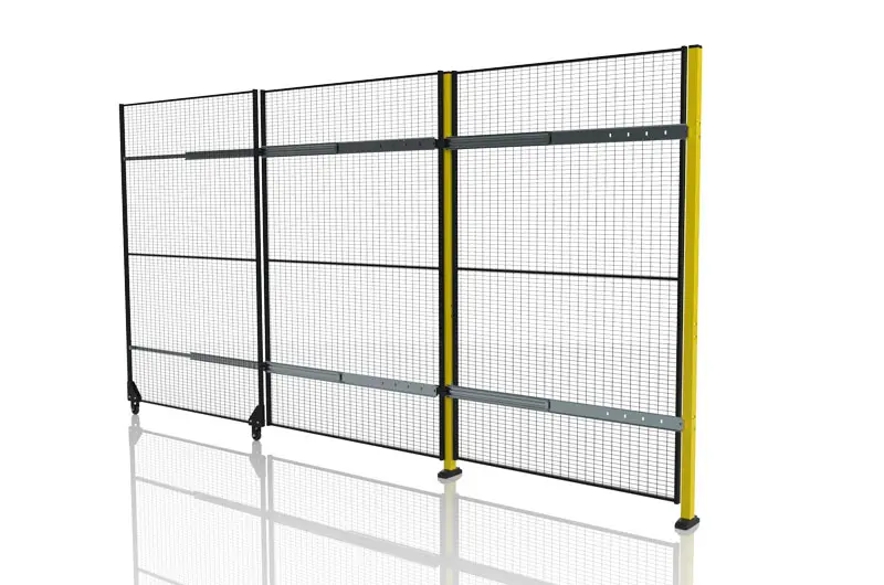 Porte coulissante avec verrouillage central sans rail suspendu)