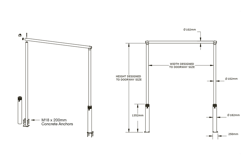 Pedestrian barrier system with crash barrier