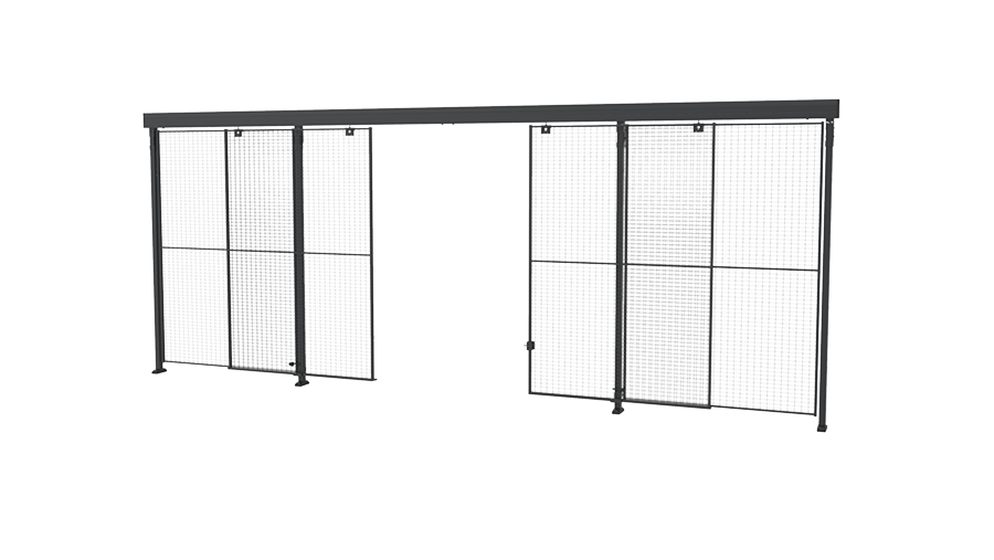 Porte coulissante simple avec fermeture centrale
