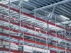 Mesh panles used in a warehouse to keep goods from falling to the ground