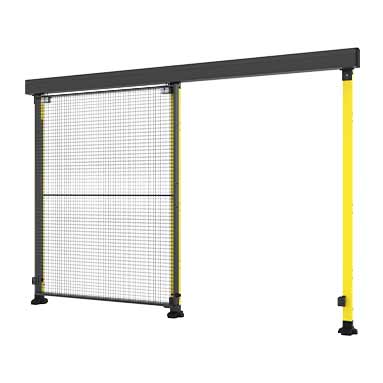 Porte coulissante double à recouvrement